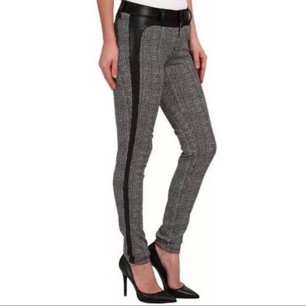 🖤 Liverpool Jeans Felicia Leggings - Herringbone Print with Pleather Detail 🖤
